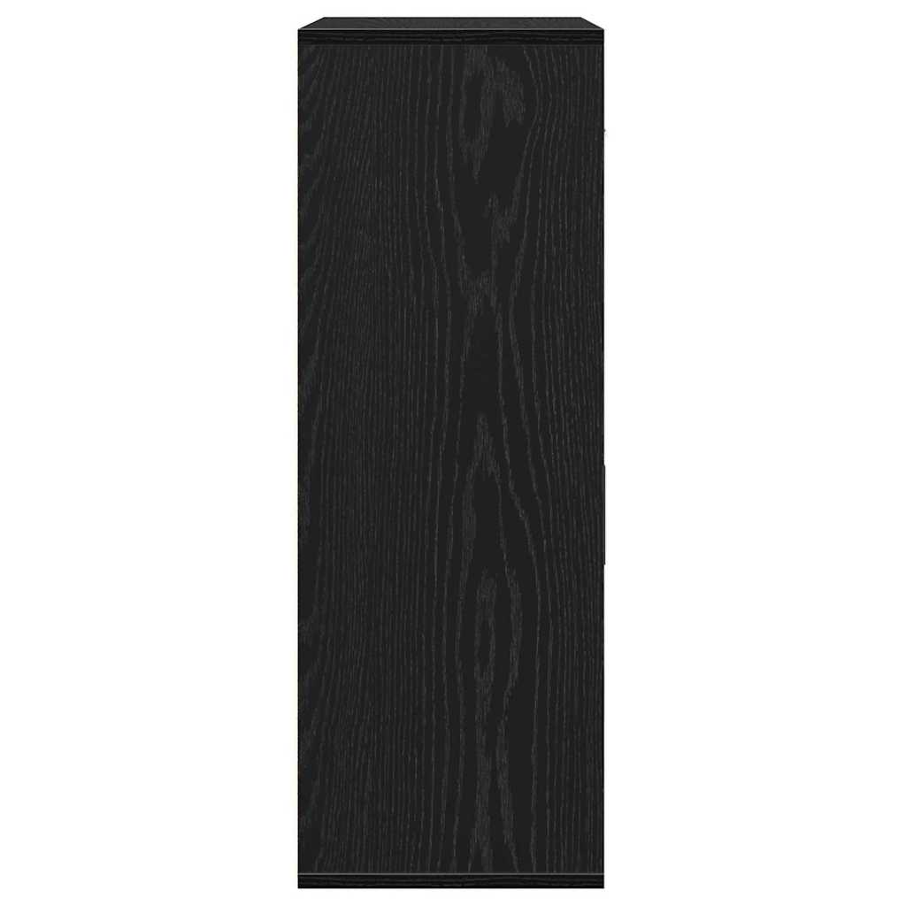 Dressoir met lade Zwart Eiken 60 x 30 x 84 cm Bewerkt hout is nu te koop bij PeponiXL, paradijselijk wonen!