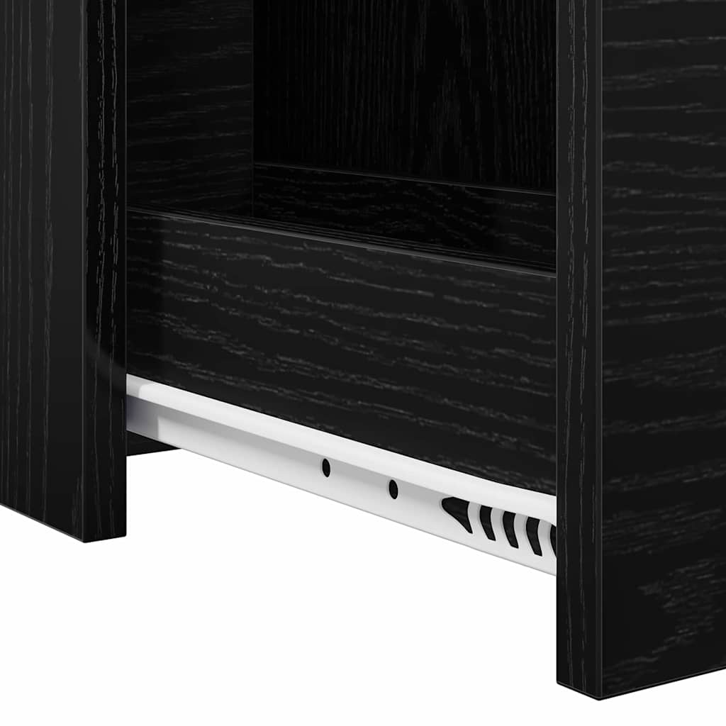 Badkamermeubelset Zwart Eiken 22 x 44 x 61.5 cm Bewerkt hout is nu te koop bij PeponiXL, paradijselijk wonen!