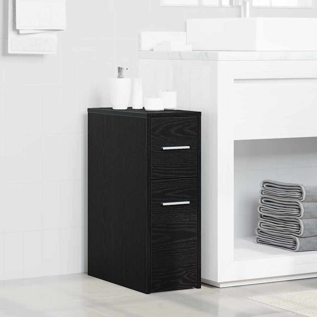 Badkamermeubelset Zwart Eiken 22 x 44 x 61.5 cm Bewerkt hout is nu te koop bij PeponiXL, paradijselijk wonen!