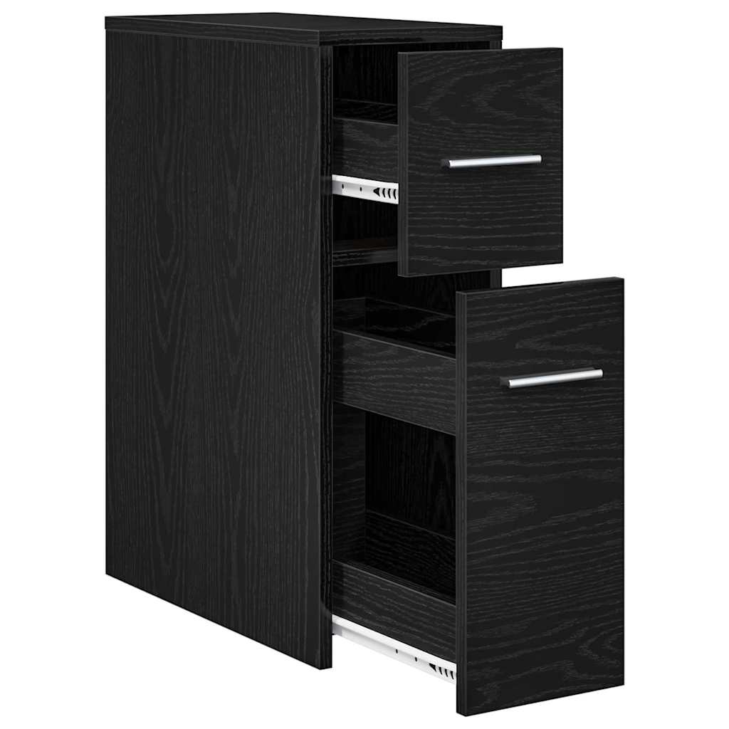 Badkamermeubelset Zwart Eiken 22 x 44 x 61.5 cm Bewerkt hout is nu te koop bij PeponiXL, paradijselijk wonen!