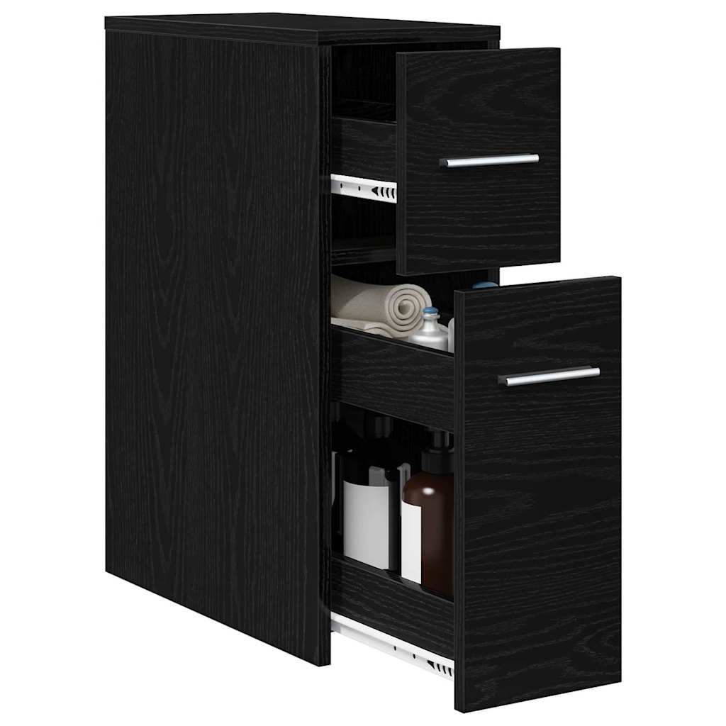 Badkamermeubelset Zwart Eiken 22 x 44 x 61.5 cm Bewerkt hout is nu te koop bij PeponiXL, paradijselijk wonen!