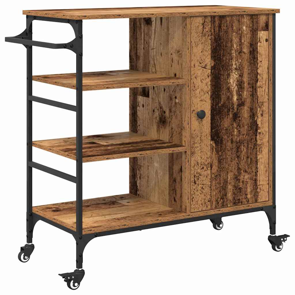 Keuken Trolley Oudhout 87.5 x 39 x 84.5 cm Bewerkt hout is nu te koop bij PeponiXL, paradijselijk wonen!