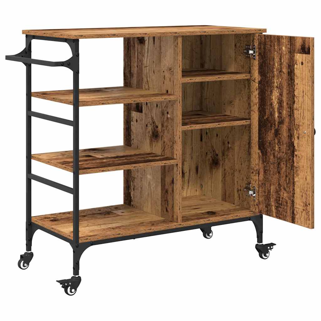 Keuken Trolley Oudhout 87.5 x 39 x 84.5 cm Bewerkt hout is nu te koop bij PeponiXL, paradijselijk wonen!