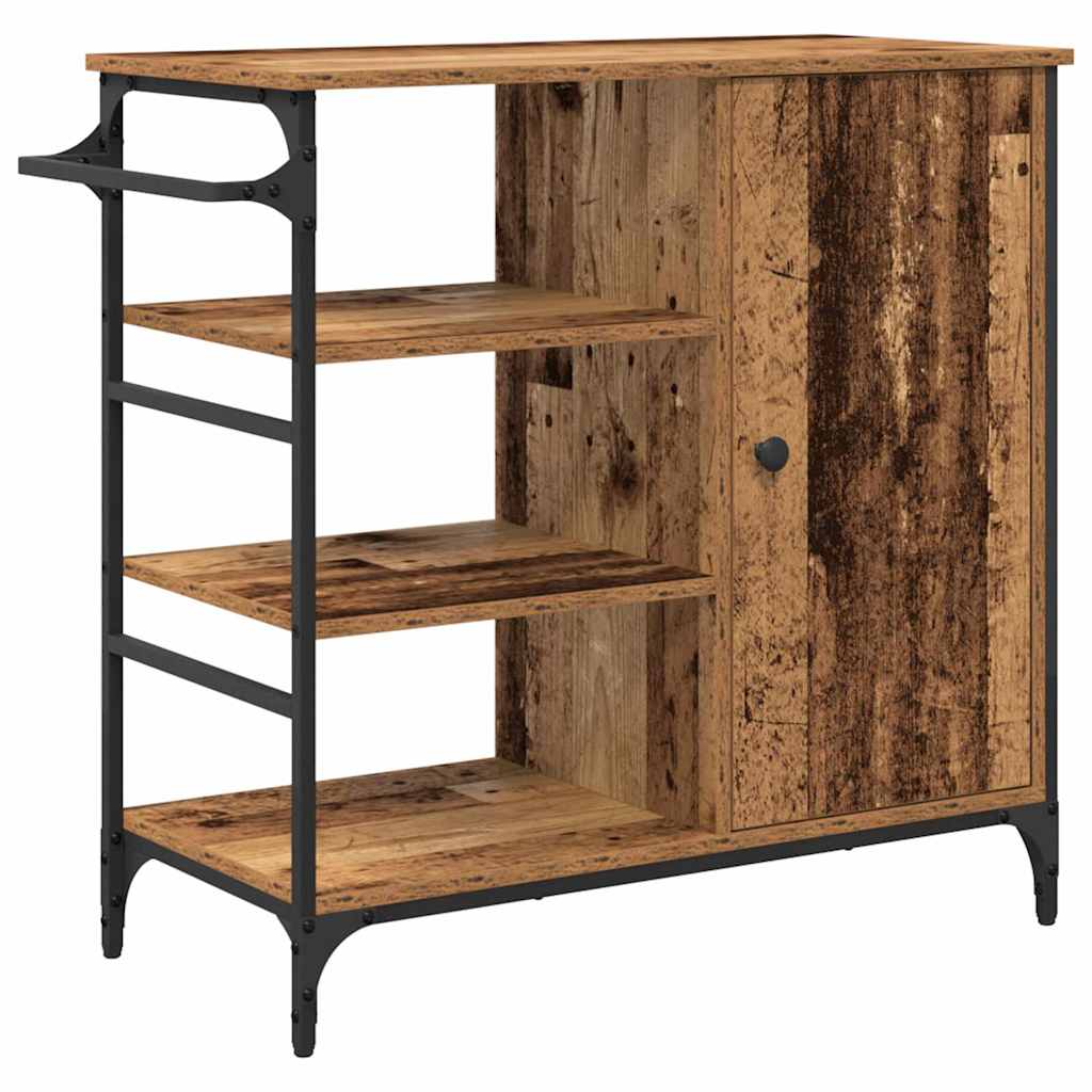 Keuken Trolley Oudhout 87.5 x 39 x 84.5 cm Bewerkt hout is nu te koop bij PeponiXL, paradijselijk wonen!