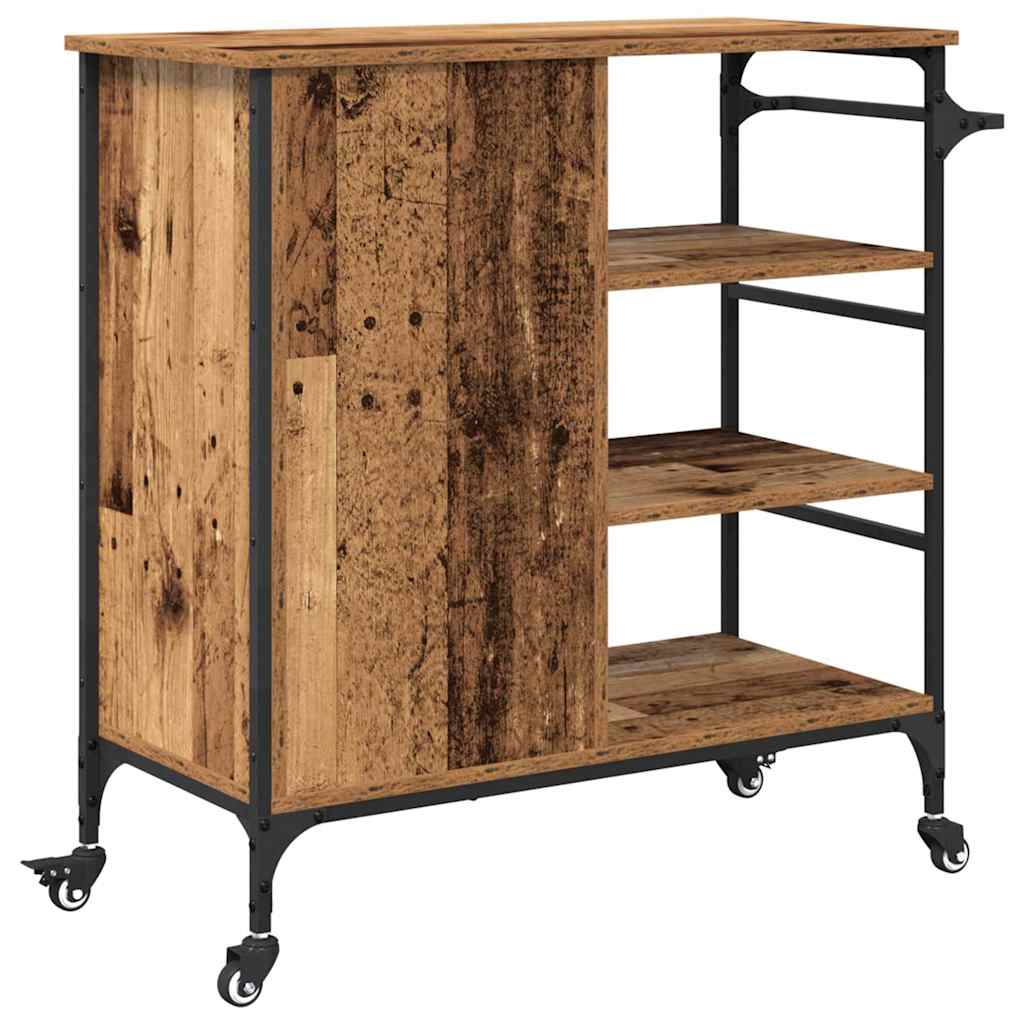 Keuken Trolley Oudhout 87.5 x 39 x 84.5 cm Bewerkt hout is nu te koop bij PeponiXL, paradijselijk wonen!