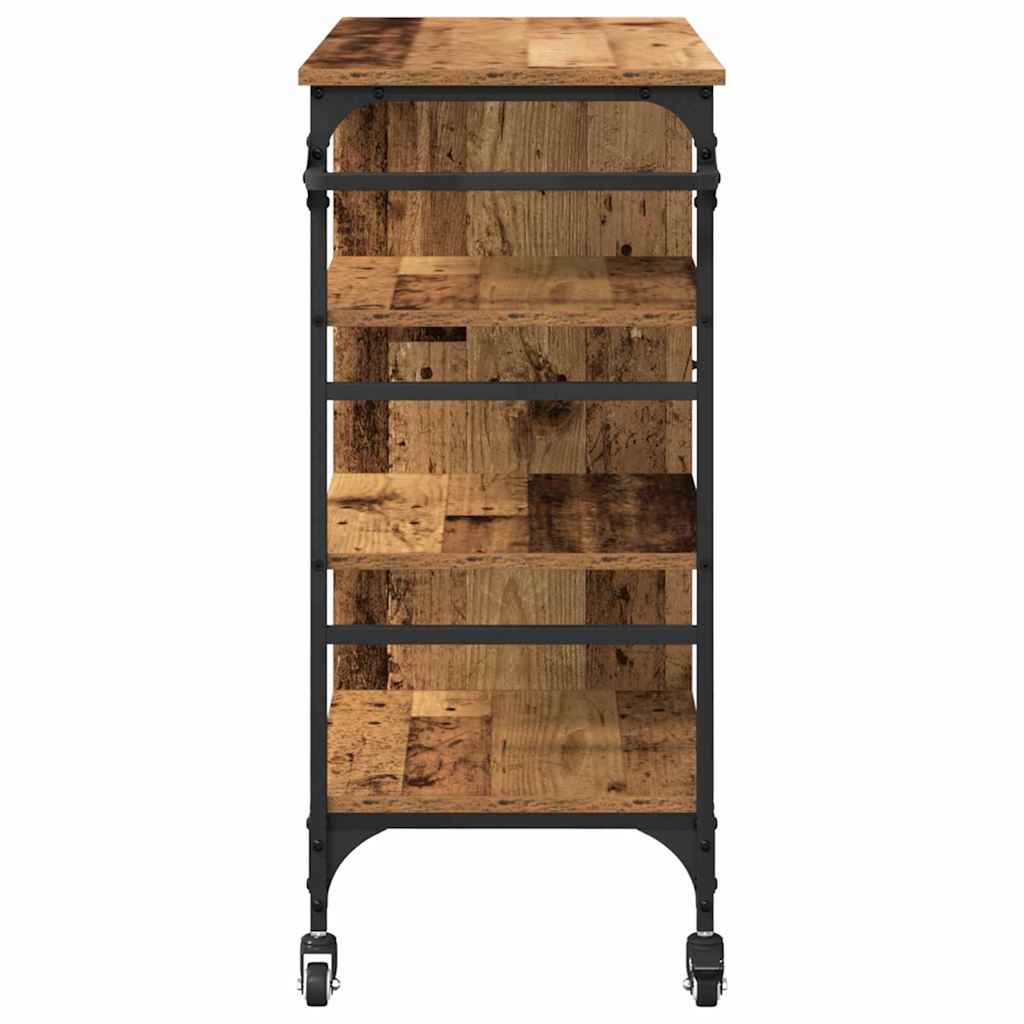 Keuken Trolley Oudhout 87.5 x 39 x 84.5 cm Bewerkt hout is nu te koop bij PeponiXL, paradijselijk wonen!