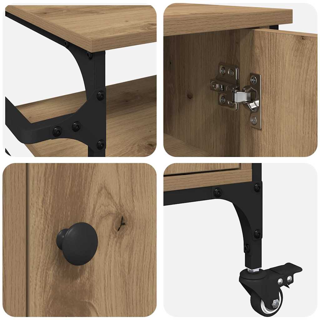 Keuken Trolley Artisan Eiken 87.5 x 39 x 84.5 cm Bewerkt hout is nu te koop bij PeponiXL, paradijselijk wonen!