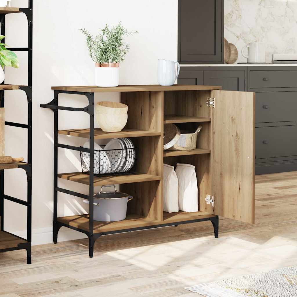 Keuken Trolley Artisan Eiken 87.5 x 39 x 84.5 cm Bewerkt hout is nu te koop bij PeponiXL, paradijselijk wonen!