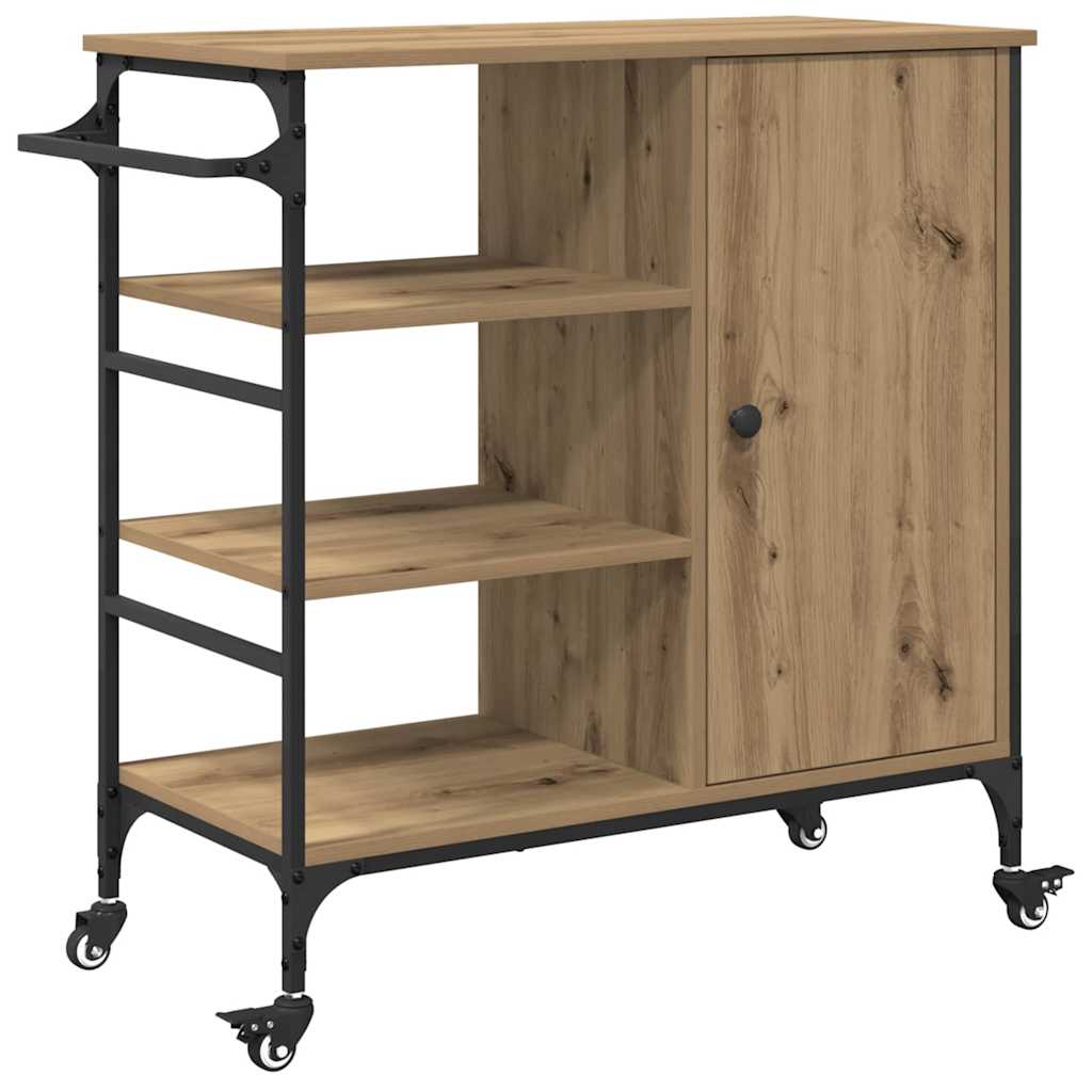 Keuken Trolley Artisan Eiken 87.5 x 39 x 84.5 cm Bewerkt hout is nu te koop bij PeponiXL, paradijselijk wonen!