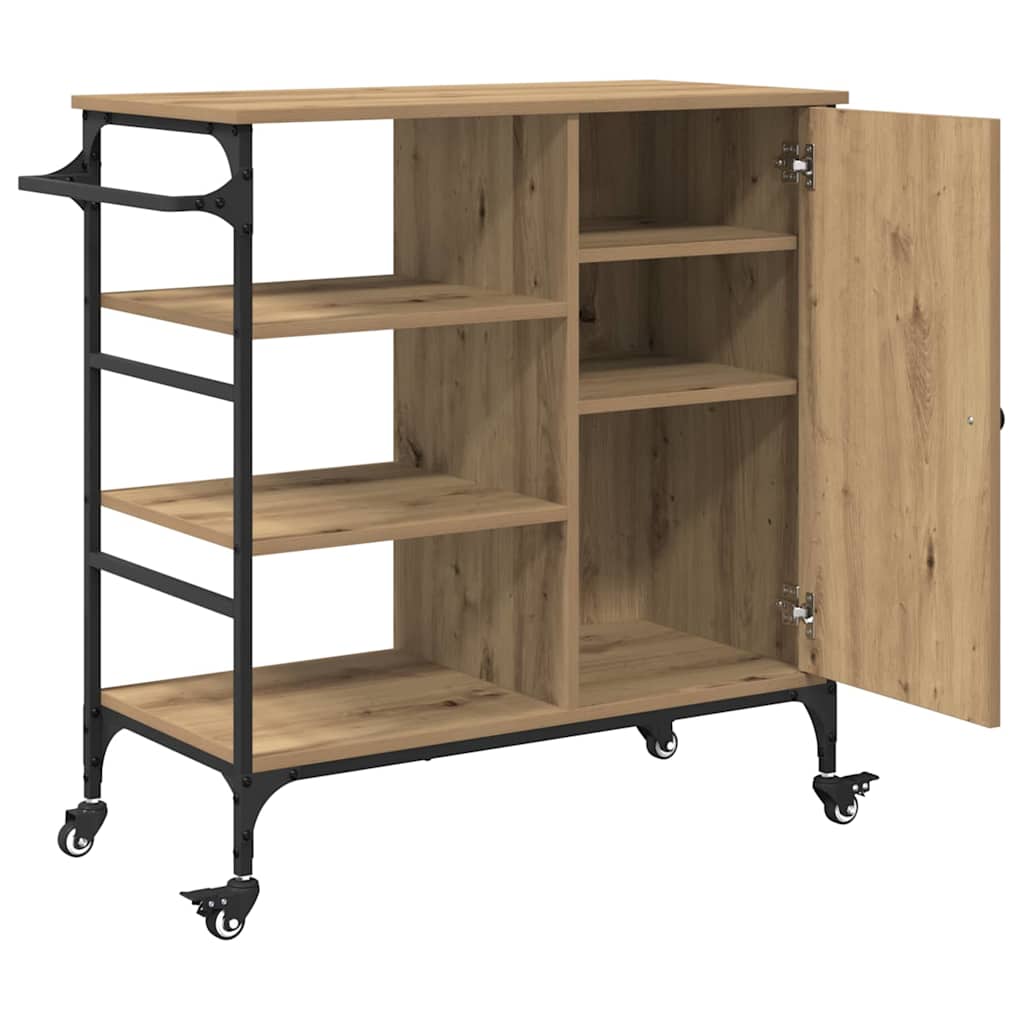 Keuken Trolley Artisan Eiken 87.5 x 39 x 84.5 cm Bewerkt hout is nu te koop bij PeponiXL, paradijselijk wonen!