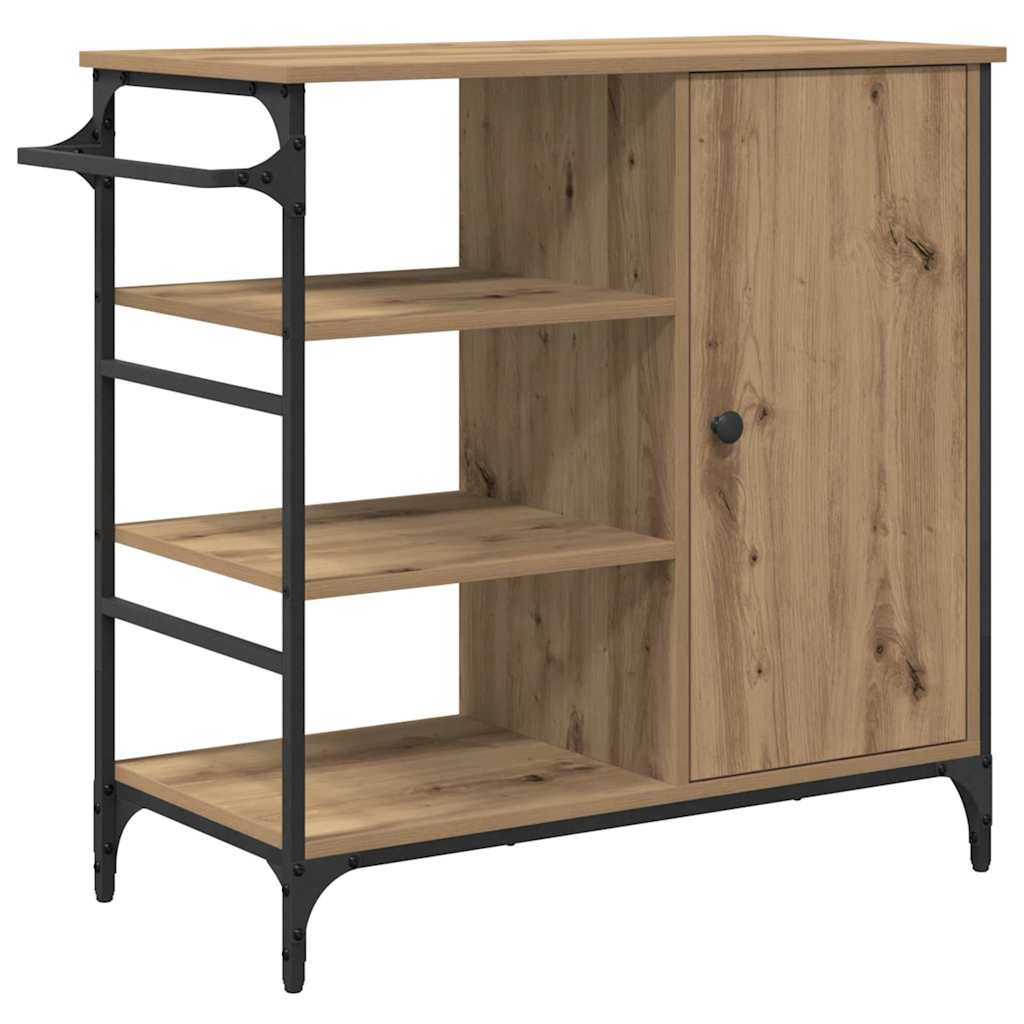 Keuken Trolley Artisan Eiken 87.5 x 39 x 84.5 cm Bewerkt hout is nu te koop bij PeponiXL, paradijselijk wonen!