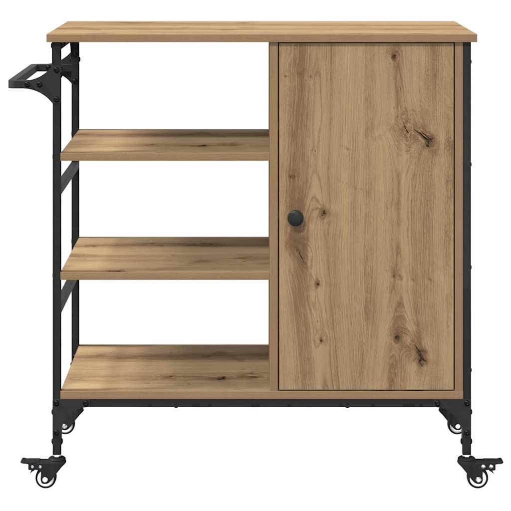 Keuken Trolley Artisan Eiken 87.5 x 39 x 84.5 cm Bewerkt hout is nu te koop bij PeponiXL, paradijselijk wonen!