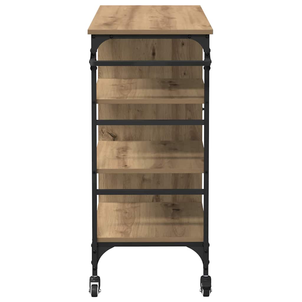 Keuken Trolley Artisan Eiken 87.5 x 39 x 84.5 cm Bewerkt hout is nu te koop bij PeponiXL, paradijselijk wonen!