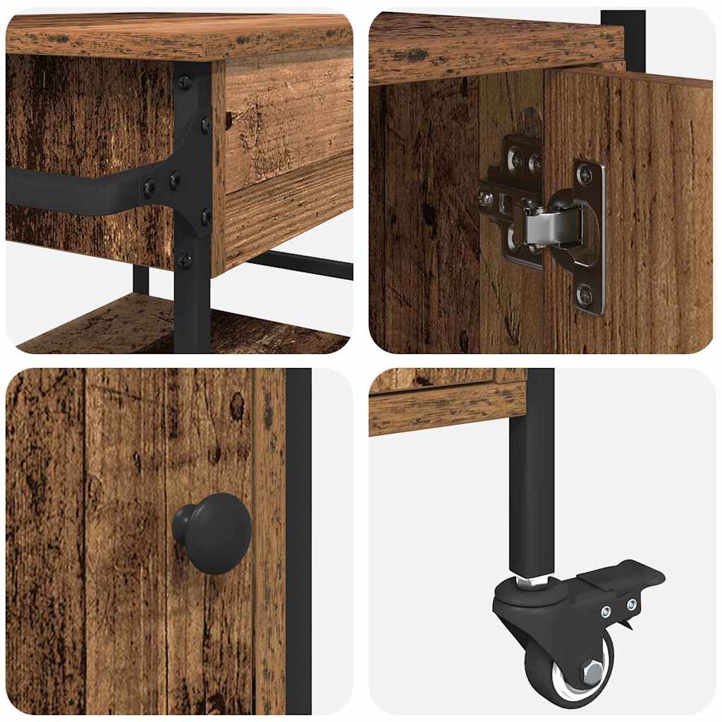 Keuken Trolley Oudhout 56 x 43 x 89,5 cm Bewerkt hout is nu te koop bij PeponiXL, paradijselijk wonen!