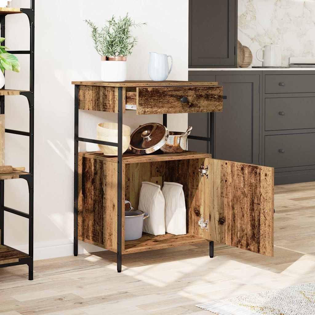Keuken Trolley Oudhout 56 x 43 x 89,5 cm Bewerkt hout is nu te koop bij PeponiXL, paradijselijk wonen!
