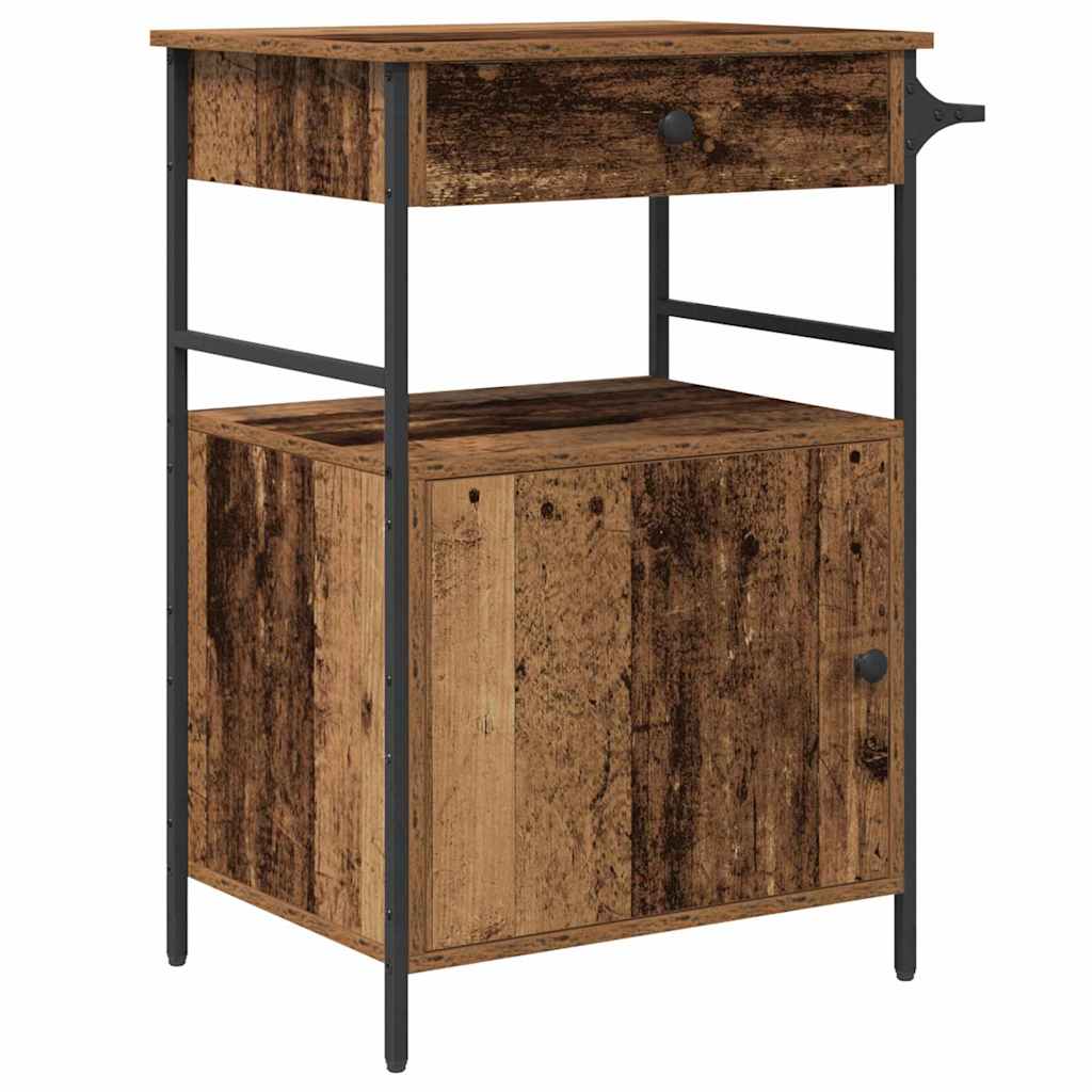 Keuken Trolley Oudhout 56 x 43 x 89,5 cm Bewerkt hout is nu te koop bij PeponiXL, paradijselijk wonen!