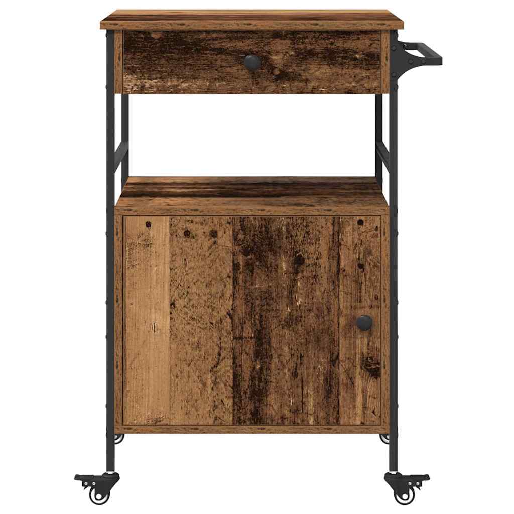 Keuken Trolley Oudhout 56 x 43 x 89,5 cm Bewerkt hout is nu te koop bij PeponiXL, paradijselijk wonen!