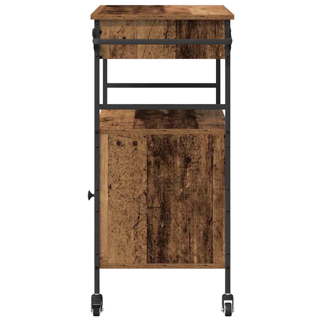 Keuken Trolley Oudhout 56 x 43 x 89,5 cm Bewerkt hout is nu te koop bij PeponiXL, paradijselijk wonen!