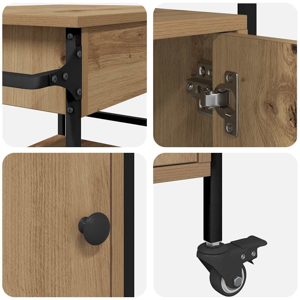 Keuken Trolley Artisan Eiken 56 x 43 x 89,5 cm Bewerkt hout is nu te koop bij PeponiXL, paradijselijk wonen!
