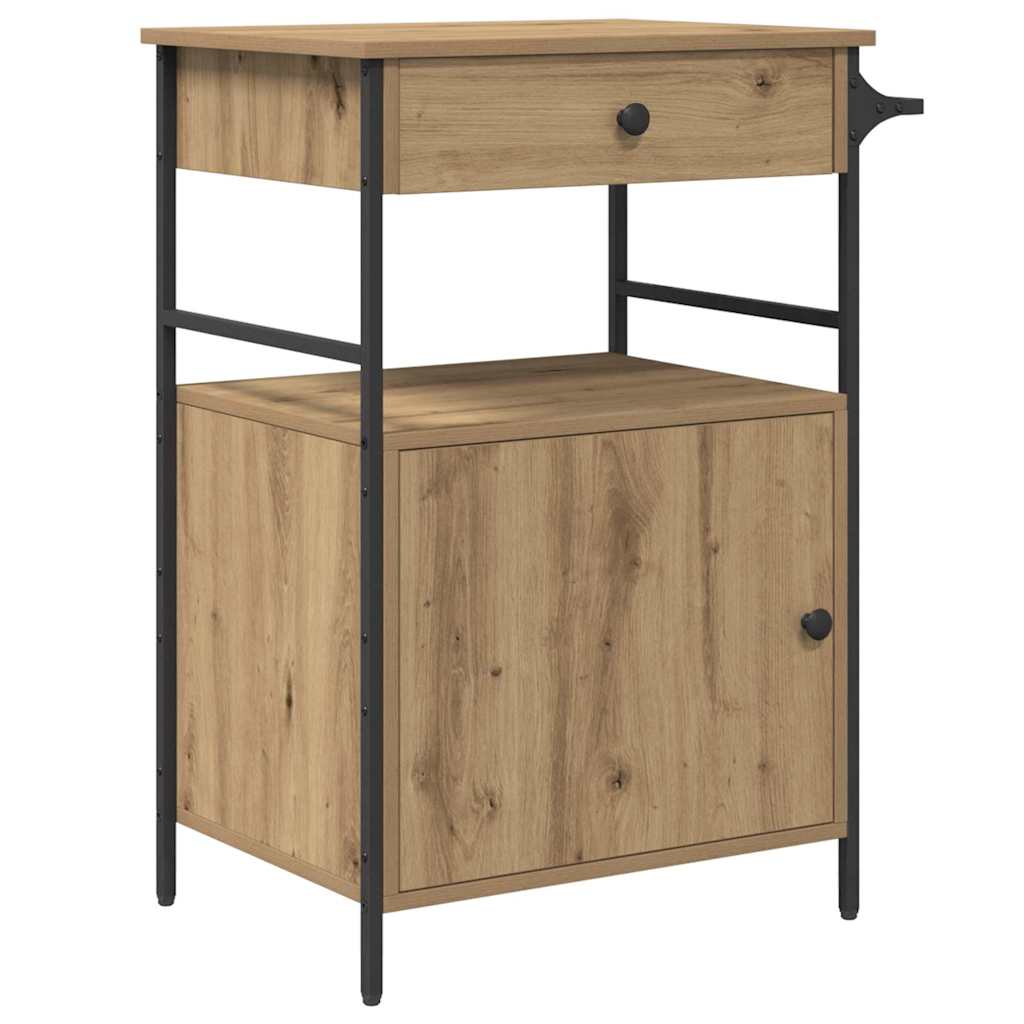 Keuken Trolley Artisan Eiken 56 x 43 x 89,5 cm Bewerkt hout is nu te koop bij PeponiXL, paradijselijk wonen!
