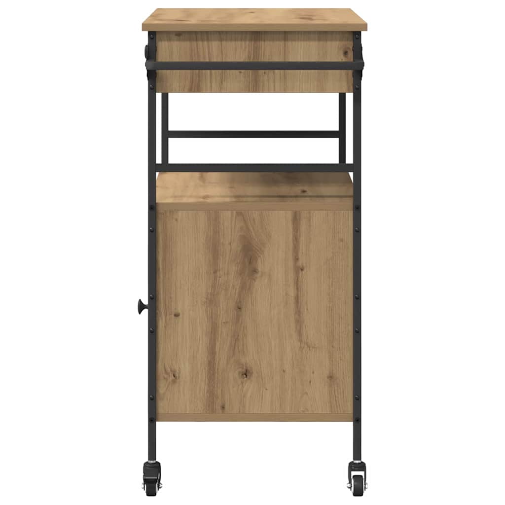 Keuken Trolley Artisan Eiken 56 x 43 x 89,5 cm Bewerkt hout is nu te koop bij PeponiXL, paradijselijk wonen!
