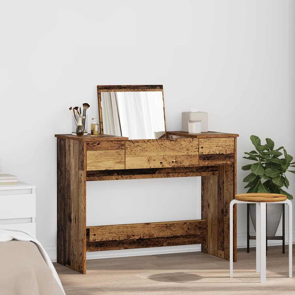 Cosmetische Tafel met lade met opslag Oudhout 100 x 45 x 76 cm is nu te koop bij PeponiXL, paradijselijk wonen!