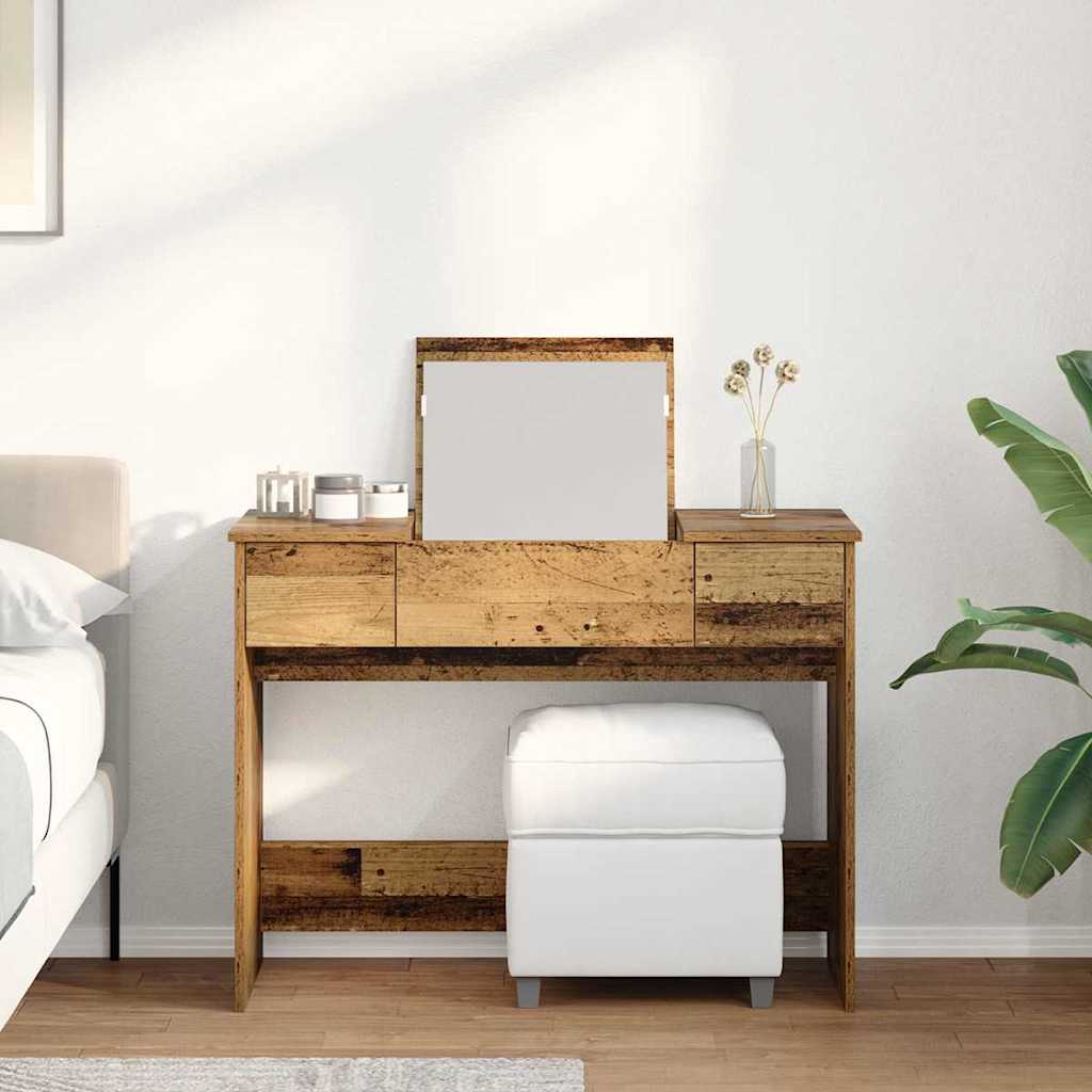 Cosmetische Tafel met lade met opslag Oudhout 100 x 45 x 76 cm is nu te koop bij PeponiXL, paradijselijk wonen!