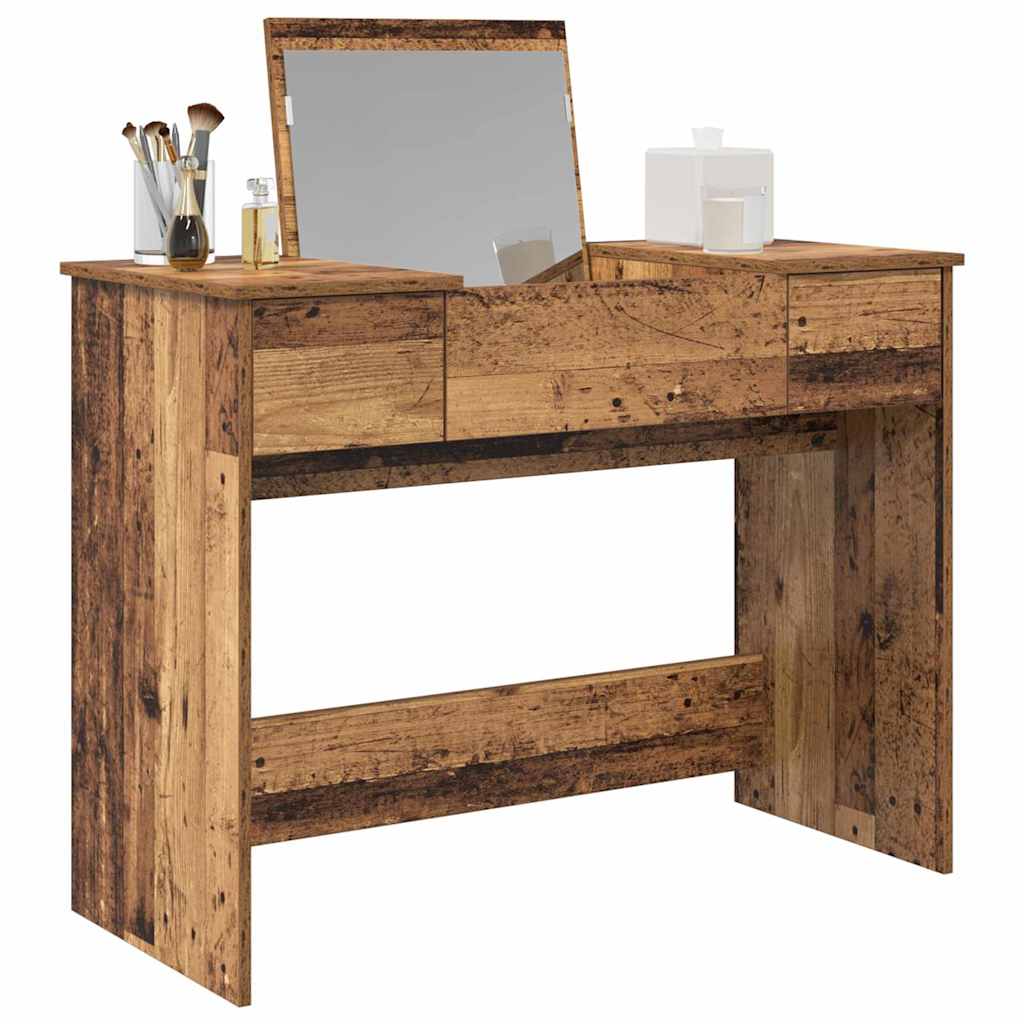 Cosmetische Tafel met lade met opslag Oudhout 100 x 45 x 76 cm is nu te koop bij PeponiXL, paradijselijk wonen!