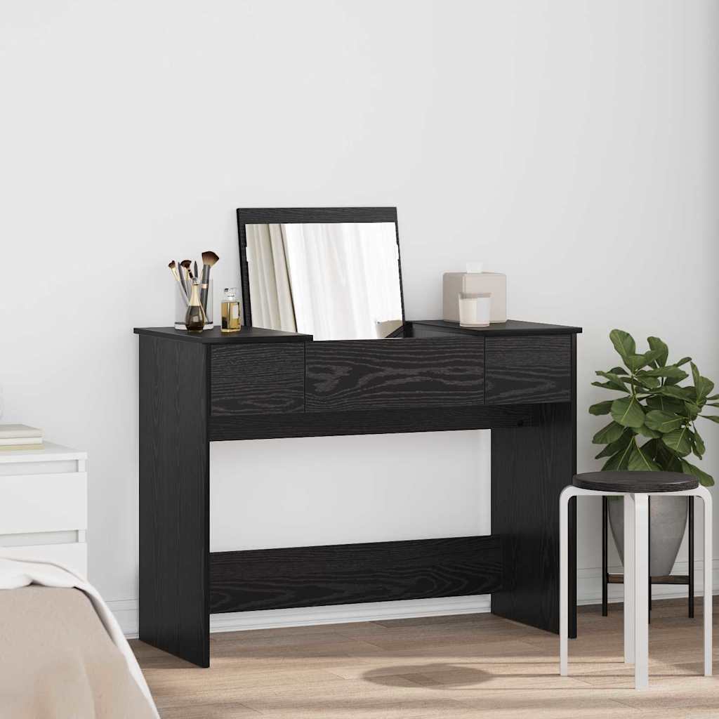 Cosmetische Tafel met lade Zwart Eiken 100 x 45 x 76 cm is nu te koop bij PeponiXL, paradijselijk wonen!