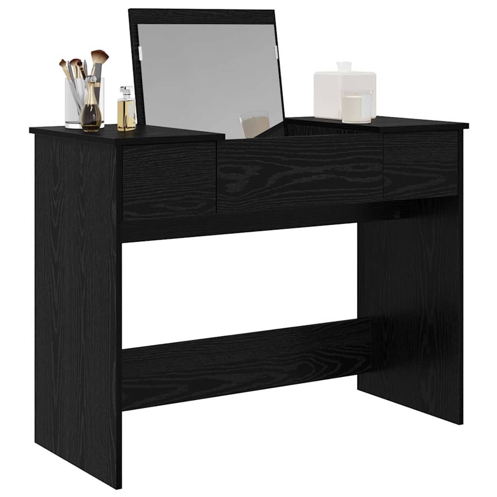 Cosmetische Tafel met lade Zwart Eiken 100 x 45 x 76 cm is nu te koop bij PeponiXL, paradijselijk wonen!