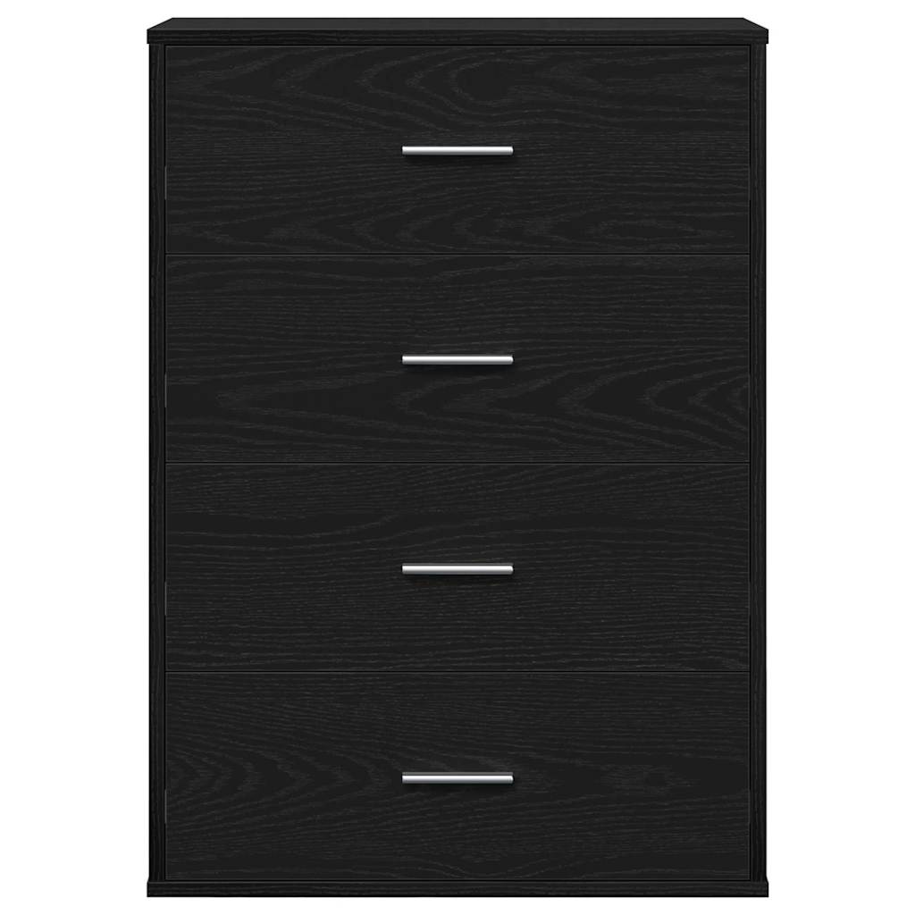 Dressoir met lade Zwart Eiken 60 x 31 x 84 cm Bewerkt hout is nu te koop bij PeponiXL, paradijselijk wonen!