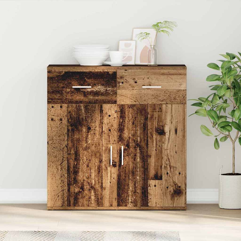 Dressoir met lade Oudhout 78 x 38 x 80 cm Bewerkt hout is nu te koop bij PeponiXL, paradijselijk wonen!