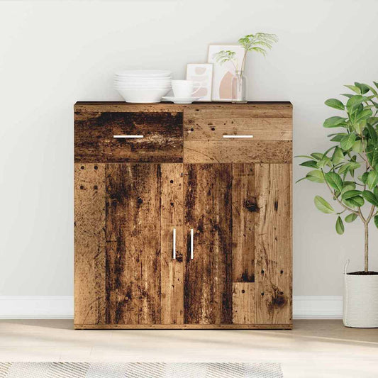 Dressoir met lade Oudhout 78 x 38 x 80 cm Bewerkt hout is nu te koop bij PeponiXL, paradijselijk wonen!
