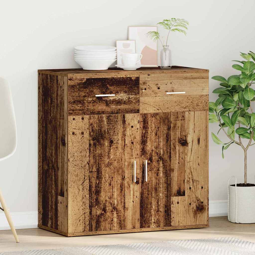 Dressoir met lade Oudhout 78 x 38 x 80 cm Bewerkt hout is nu te koop bij PeponiXL, paradijselijk wonen!