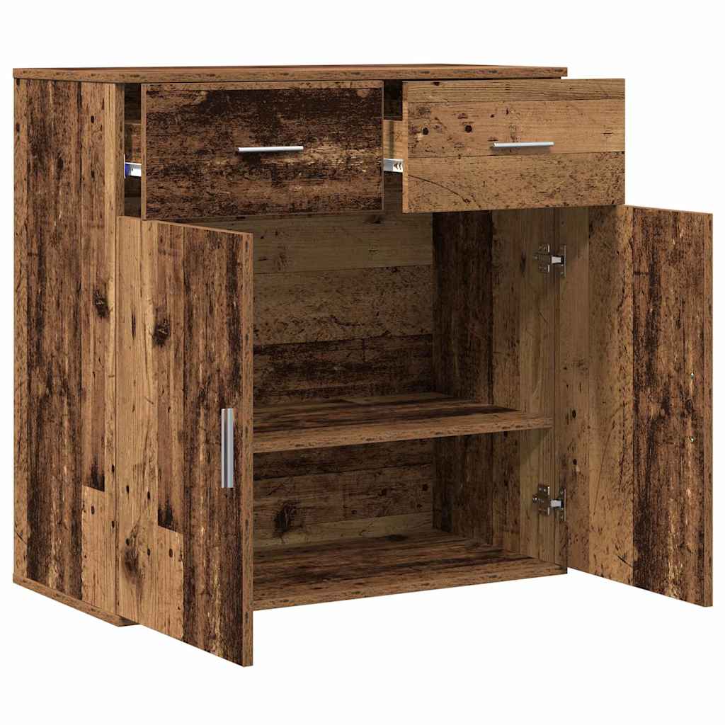Dressoir met lade Oudhout 78 x 38 x 80 cm Bewerkt hout is nu te koop bij PeponiXL, paradijselijk wonen!