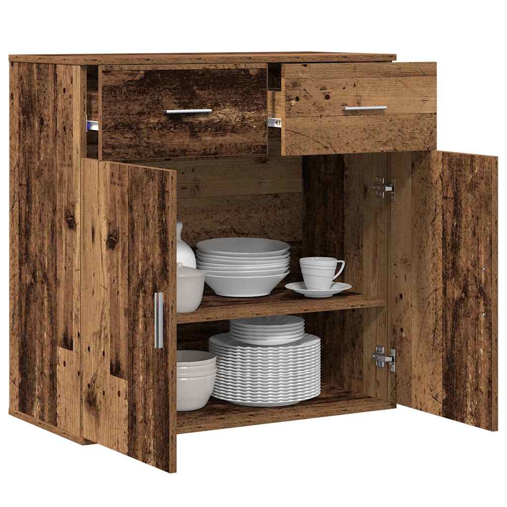 Dressoir met lade Oudhout 78 x 38 x 80 cm Bewerkt hout is nu te koop bij PeponiXL, paradijselijk wonen!