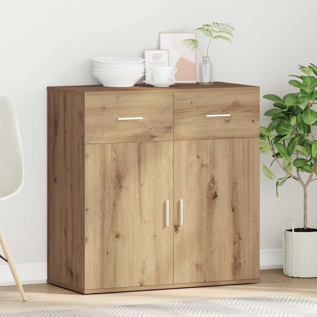 Dressoir met lade Artisan Eiken 78 x 38 x 80 cm Bewerkt hout is nu te koop bij PeponiXL, paradijselijk wonen!