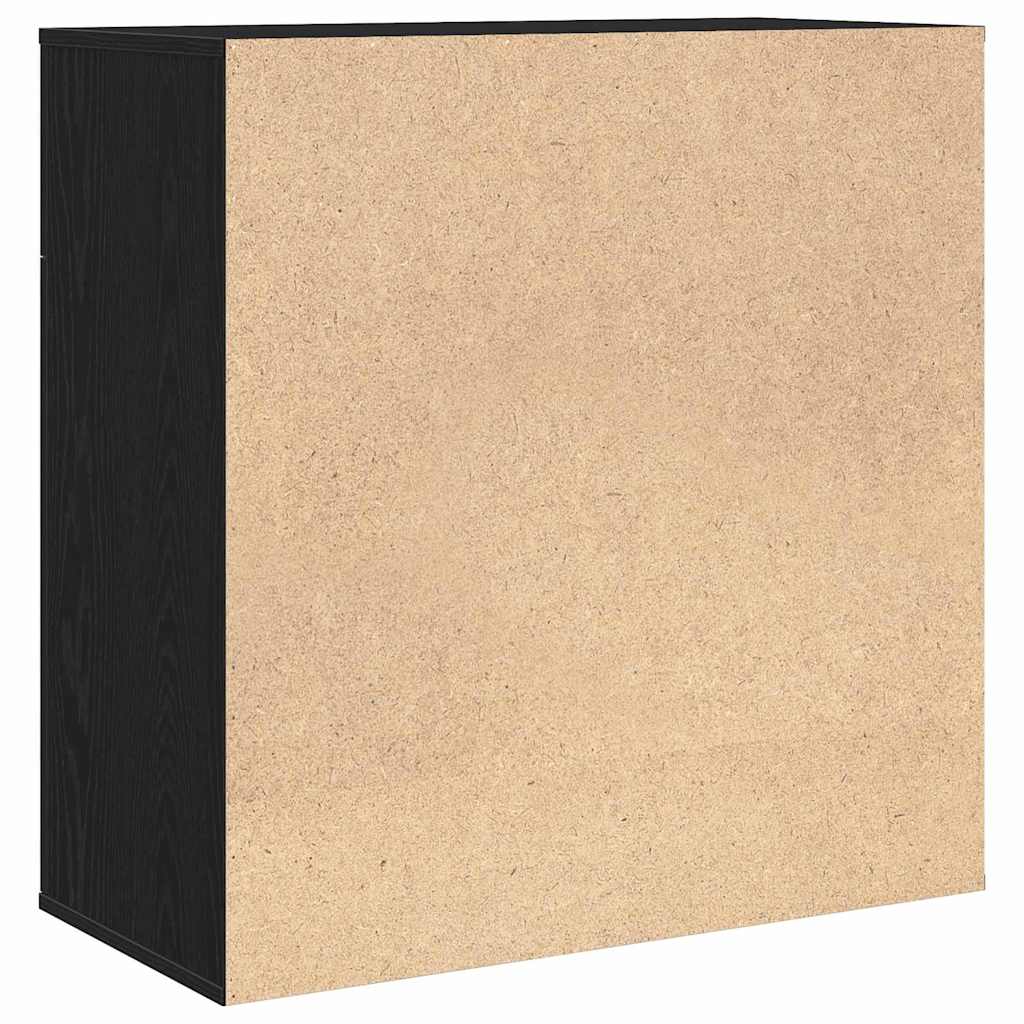 Dressoir met lade Zwart Eiken 78 x 38 x 80 cm Bewerkt hout is nu te koop bij PeponiXL, paradijselijk wonen!