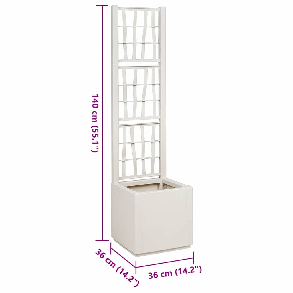 Tuin Bloempot Wit 36 x 36 x 140 cm Polypropyleen is nu te koop bij PeponiXL, paradijselijk wonen!