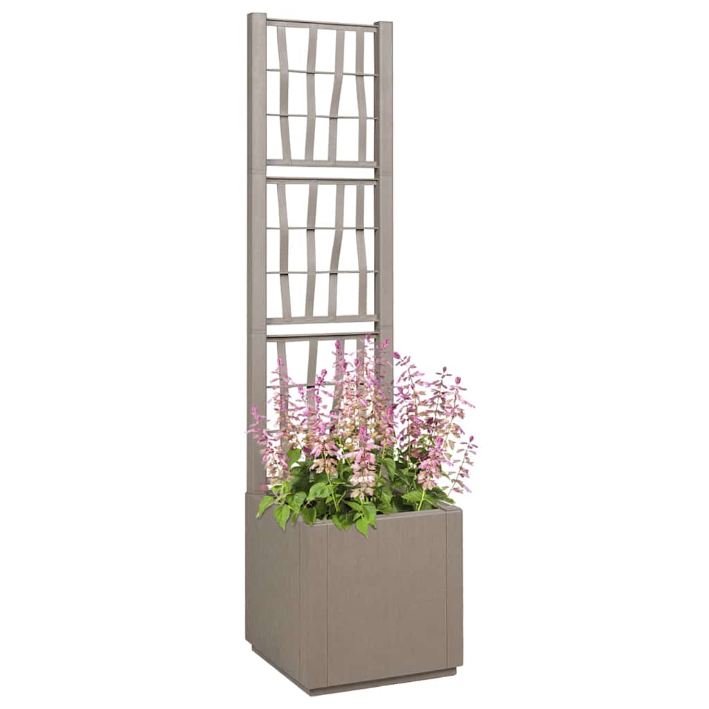 Tuindruppel met Trellis Licht Bruin 36 x 36 x 140 cm PP is nu te koop bij PeponiXL, paradijselijk wonen!