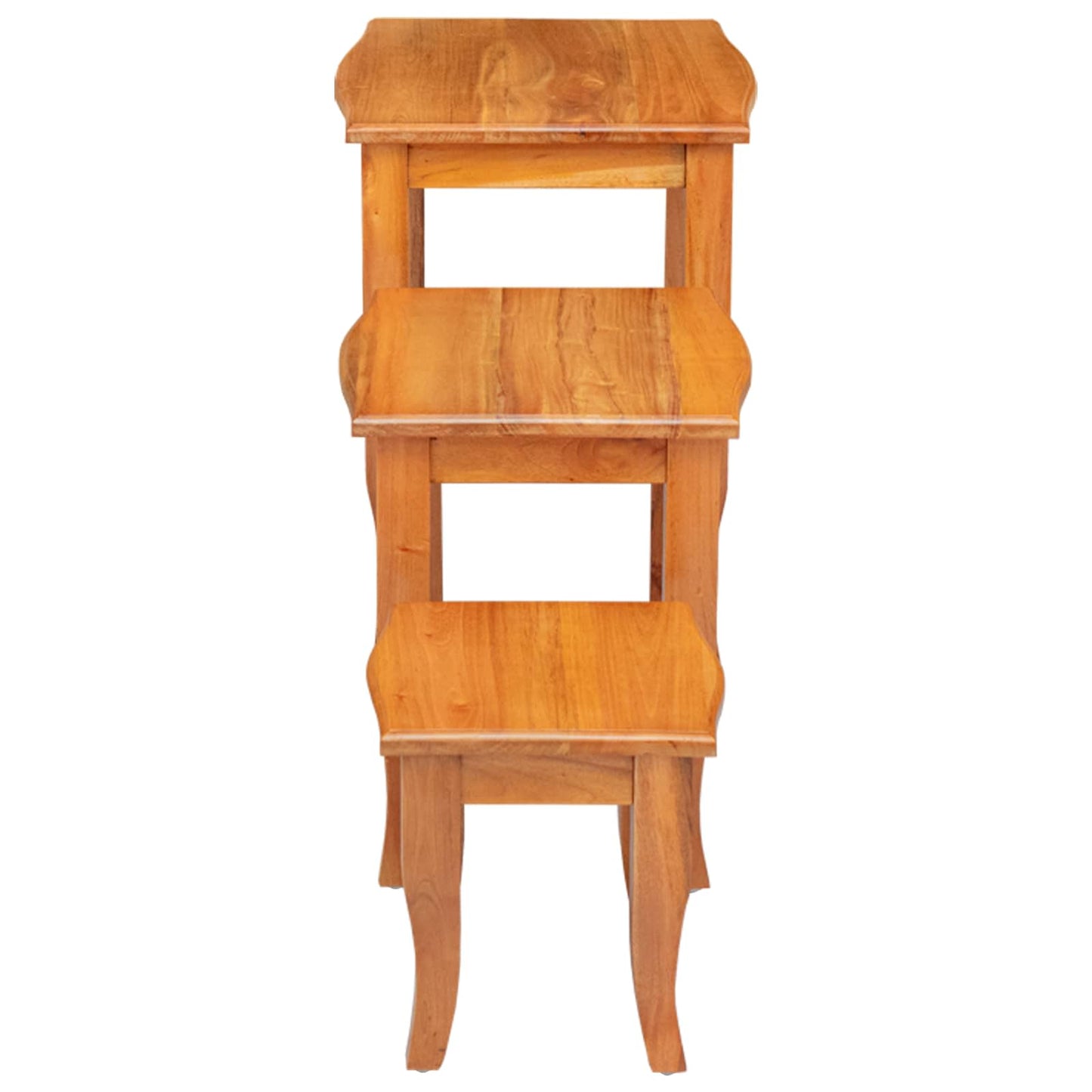 Geneste Bijzettafels 3 pcs Naturel Massief Mahoniehout is nu te koop bij PeponiXL, paradijselijk wonen!