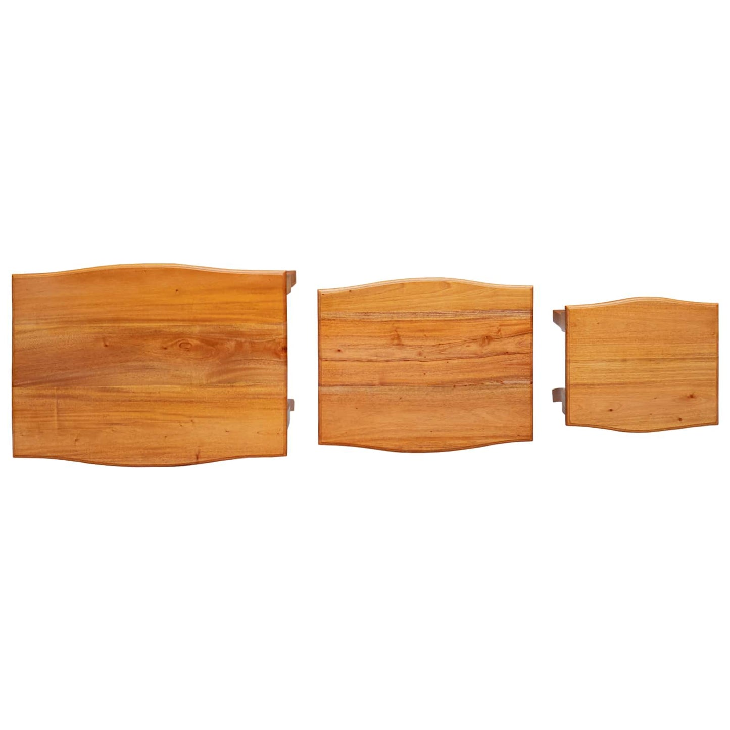 Geneste Bijzettafels 3 pcs Naturel Massief Mahoniehout is nu te koop bij PeponiXL, paradijselijk wonen!