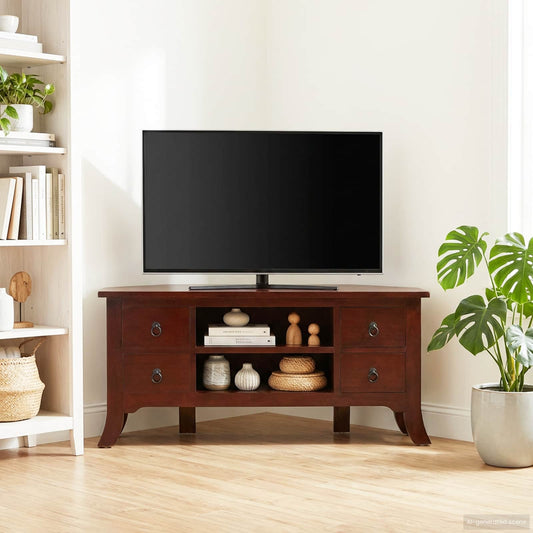 TV-kast met lade Bruin 100 x 40,5 x 46 cm Massief Mahoniehout is nu te koop bij PeponiXL, paradijselijk wonen!