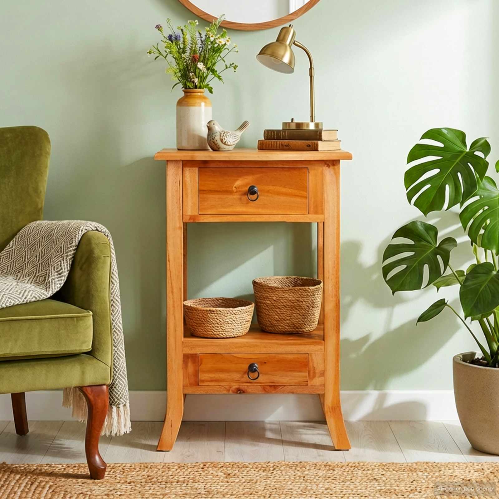 Wandtafel Naturel 50,5 x 30 x 75,5 cm Massief Mahoniehout is nu te koop bij PeponiXL, paradijselijk wonen!