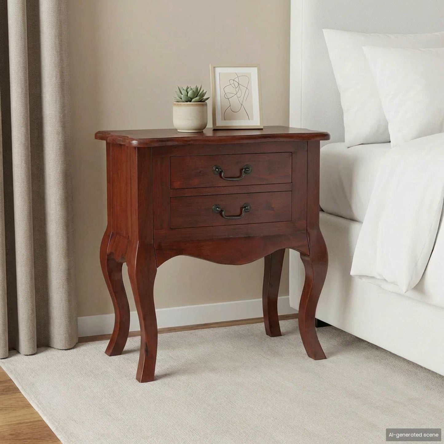 Bijzettafel Bruin 60,5 x 30 x 61 cm Massief Mahoniehout is nu te koop bij PeponiXL, paradijselijk wonen!