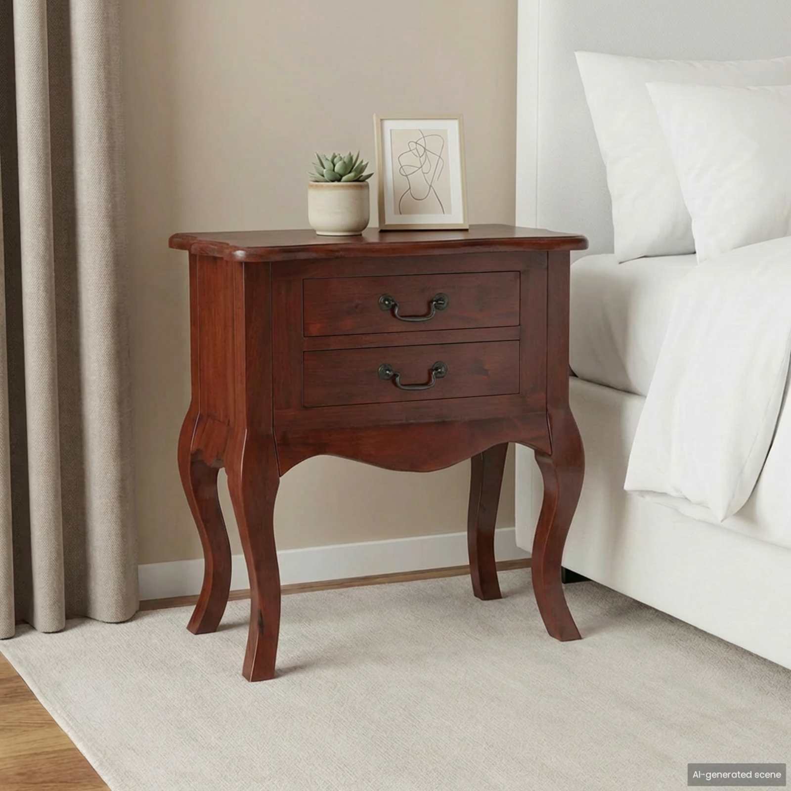 Bijzettafel Bruin 60,5 x 30 x 61 cm Massief Mahoniehout is nu te koop bij PeponiXL, paradijselijk wonen!