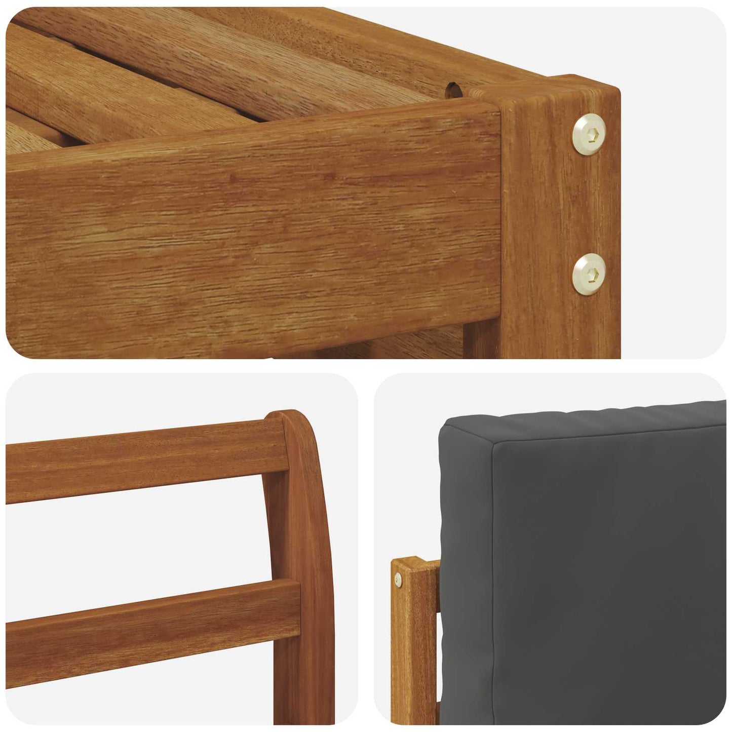 Sofa-Sets 8 pcs Natuurlijk en Antraciet Massief Acaciahout is nu te koop bij PeponiXL, paradijselijk wonen!