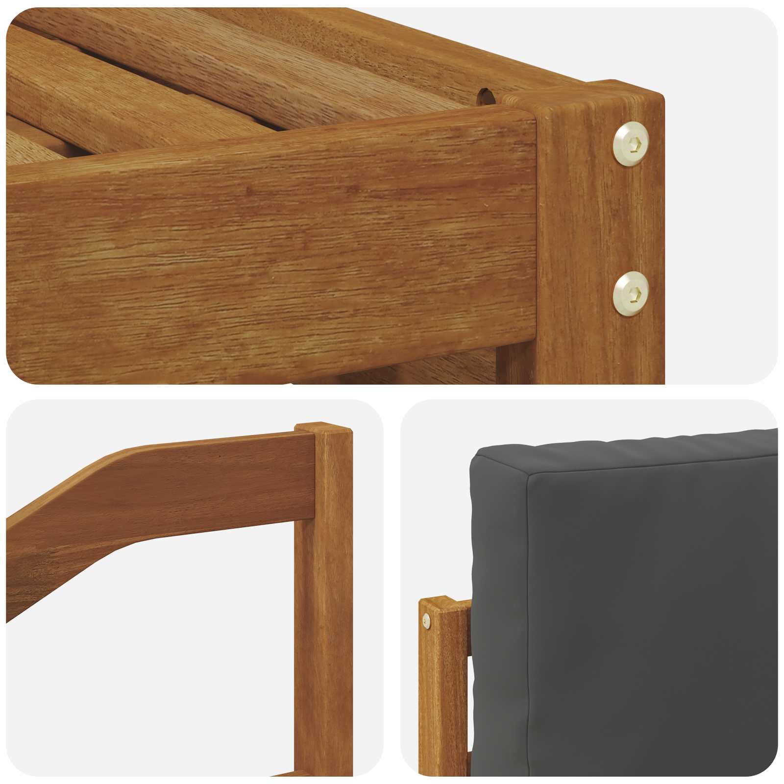 Sofa-Sets 8 pcs Natuurlijk en Antraciet Massief Acaciahout is nu te koop bij PeponiXL, paradijselijk wonen!