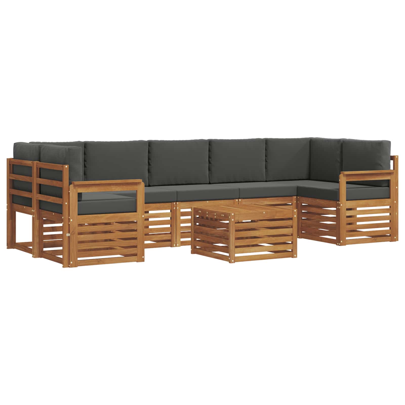 Buiten bankenset met kussen 8 pcs Natuurlijk en Antraciet is nu te koop bij PeponiXL, paradijselijk wonen!