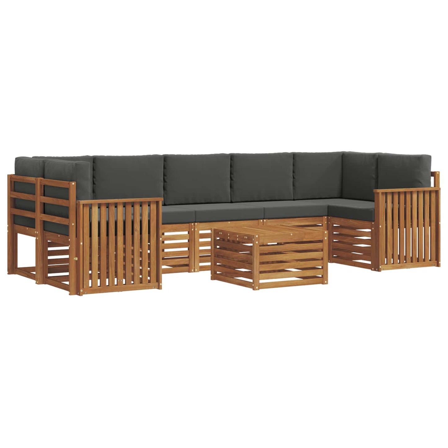 Buiten bankenset met kussen 8 pcs Natuurlijk en Antraciet is nu te koop bij PeponiXL, paradijselijk wonen!